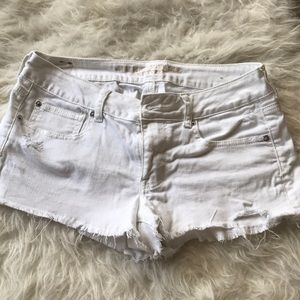 AE white jean shorts